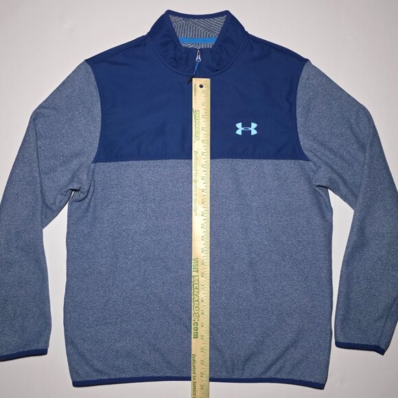 Under Armour Coldgear Mens Long Sleeve Blue 1/4 Zippered Pullover Size Large - Picture 8 of 9